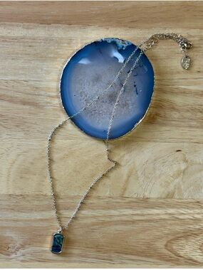 NEW Time and Tru Gold-Tone Abalone Pendant Necklace